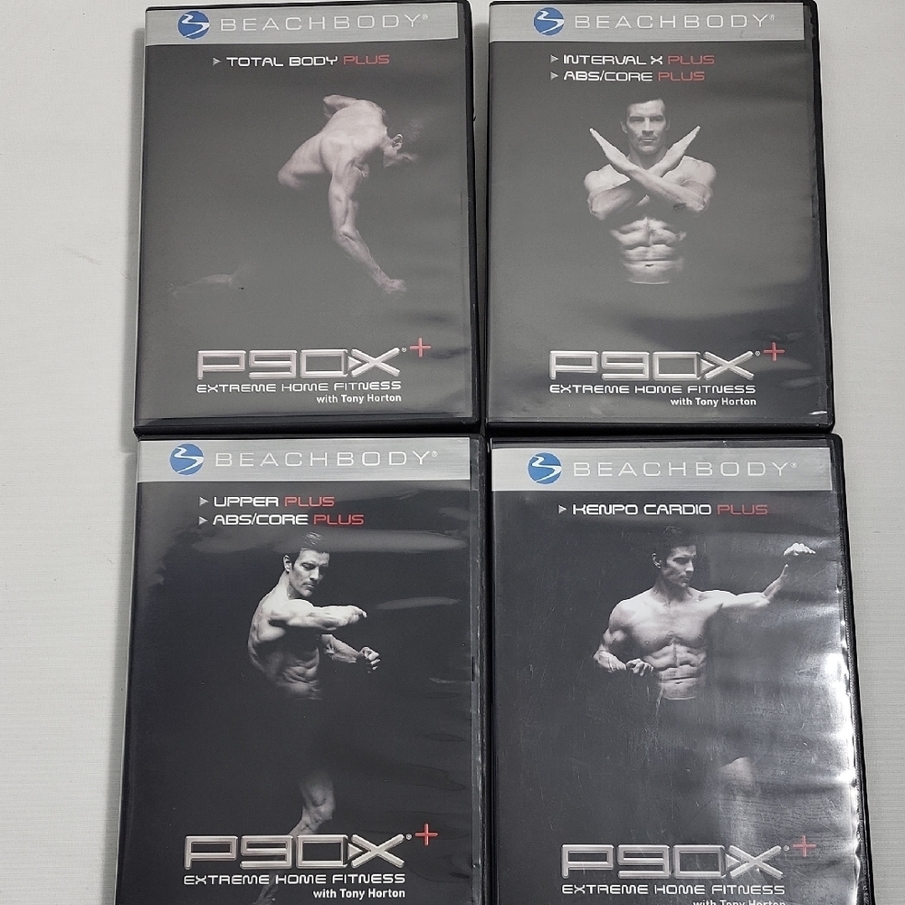 P90x Plus+ workout exercise  •Kenpo•interval x•abs•core• Set lot of 4 Beach Body